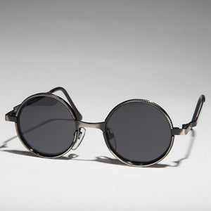 round steampunk metal sunglass