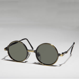 round steampunk metal sunglass