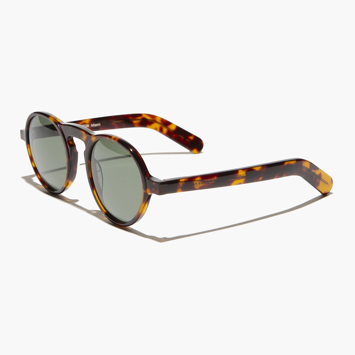 Sunglass Museum Round Retro Sunglass with Polarized Lens - Miami - Brown Tortoise / Brown Lens