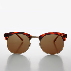 half rim horn rim vintage sunglass with glass lens