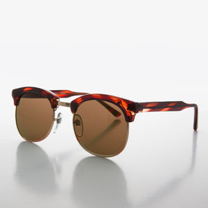 half rim horn rim vintage sunglass with glass lens