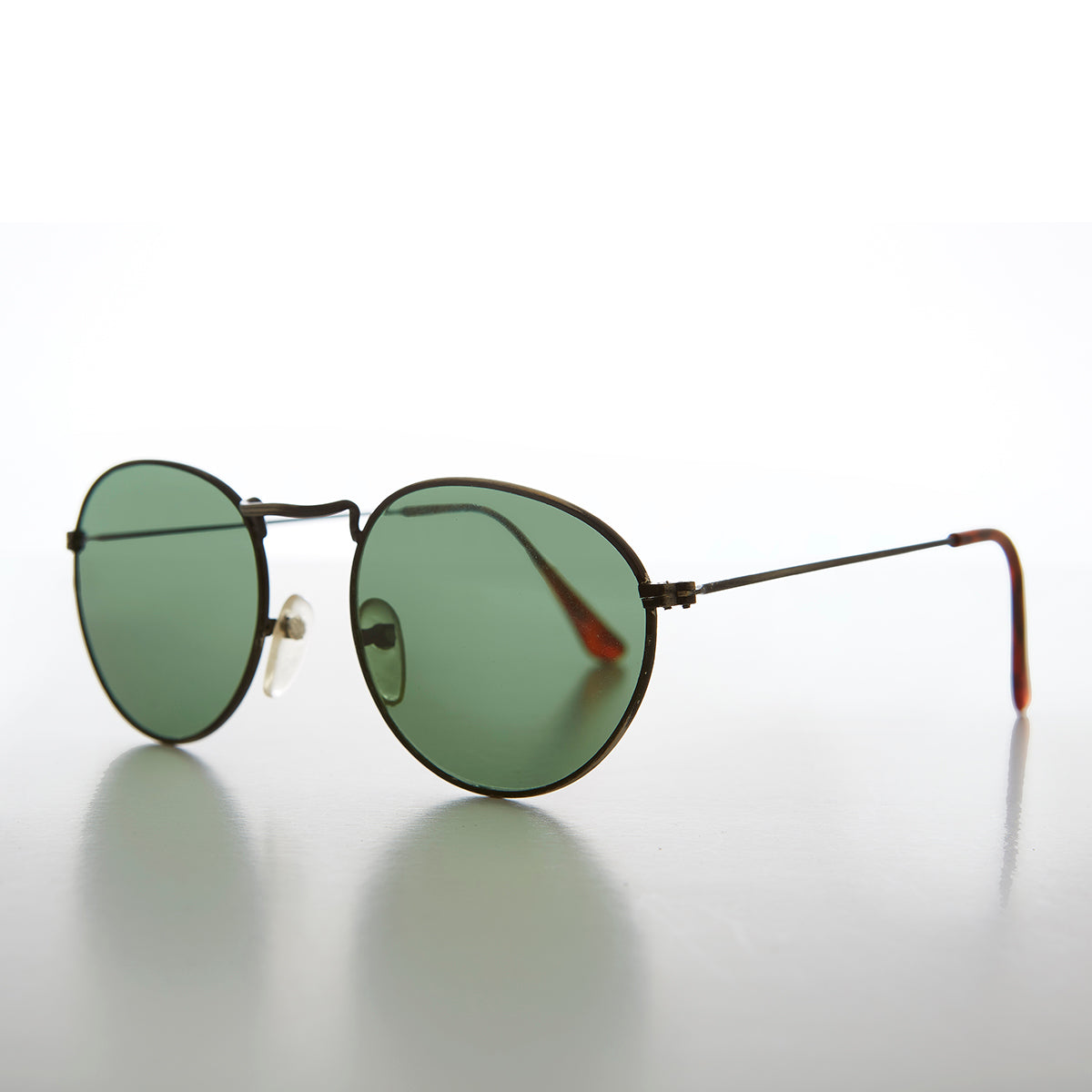 Simple Round Preppy Vintage Sunglass with Glass Lens - Miller