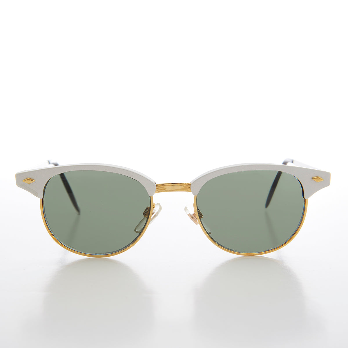 Sleek Silver Half Frame Vintage Sunglass