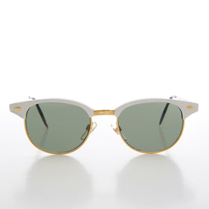 Sleek Silver Half Frame Vintage Sunglass