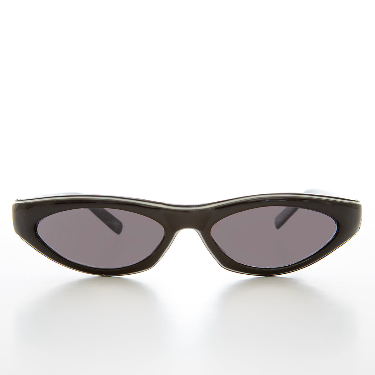 Black Oval cat-eye acetate sunglasses