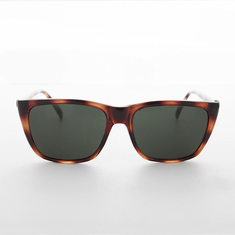 classic rectangle tortoiseshell frame vintage sunglass with glass lens