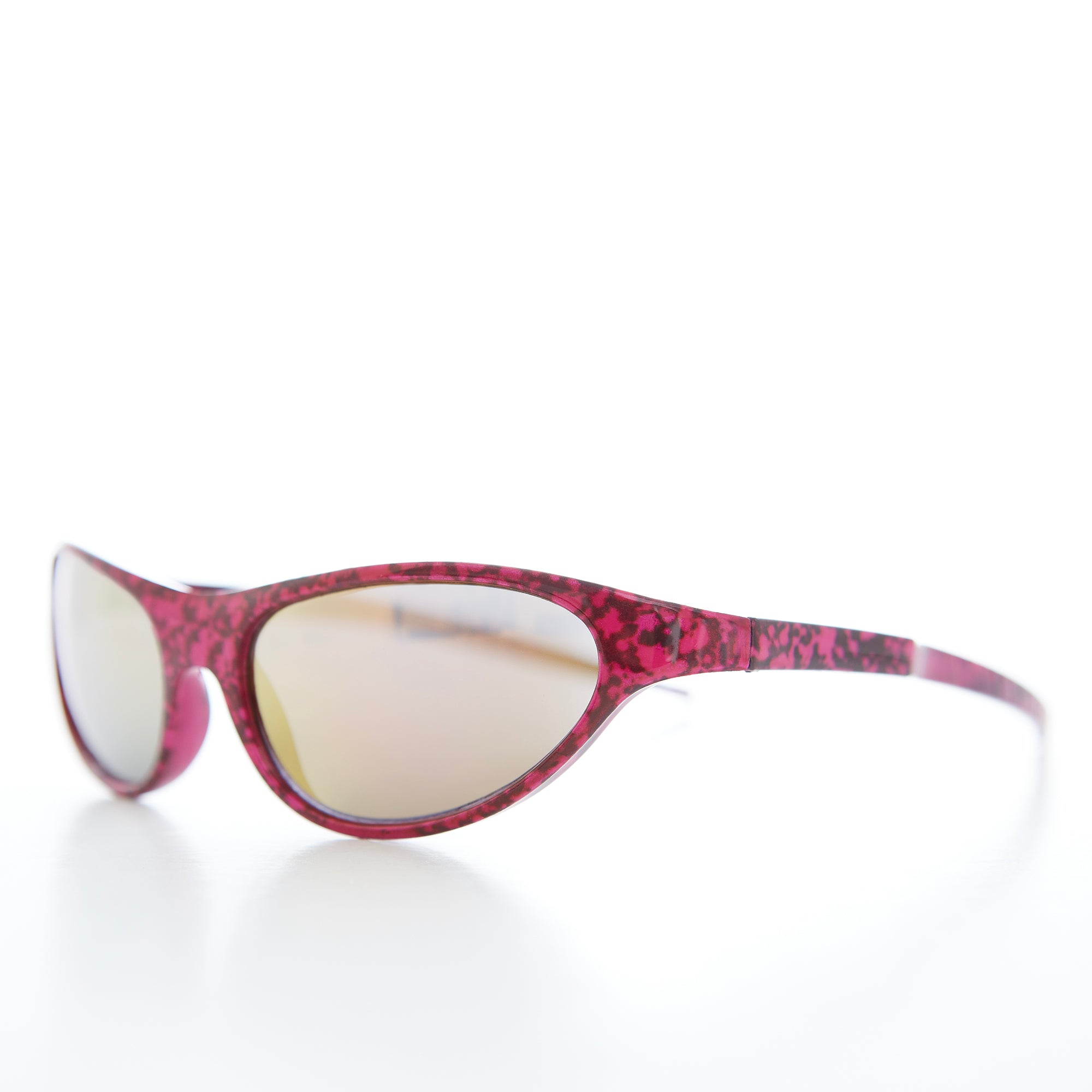 metallic wrap around 90s vintage sunglasses