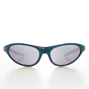 metallic wrap around 90s vintage sunglasses