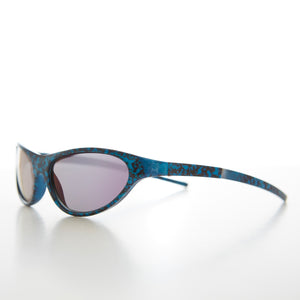metallic wrap around 90s vintage sunglasses
