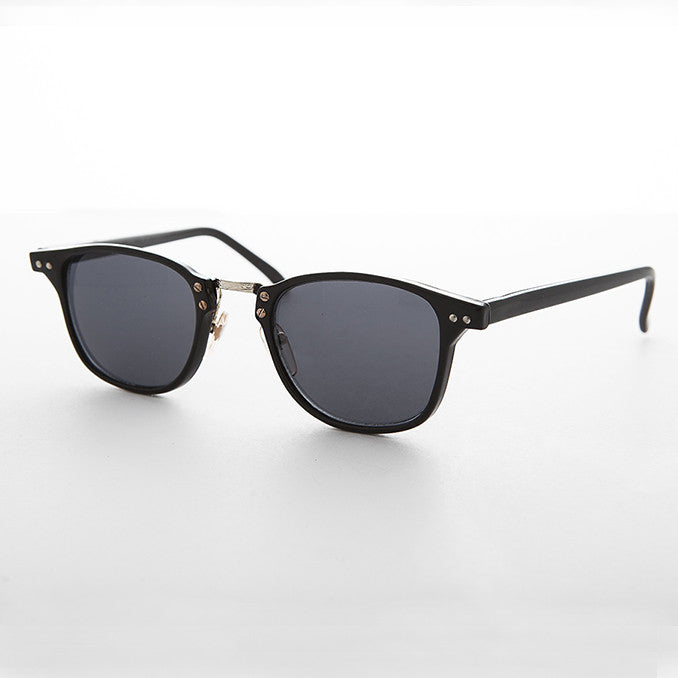 dapper horn rim vintage sunglass with combo metal acetate frame