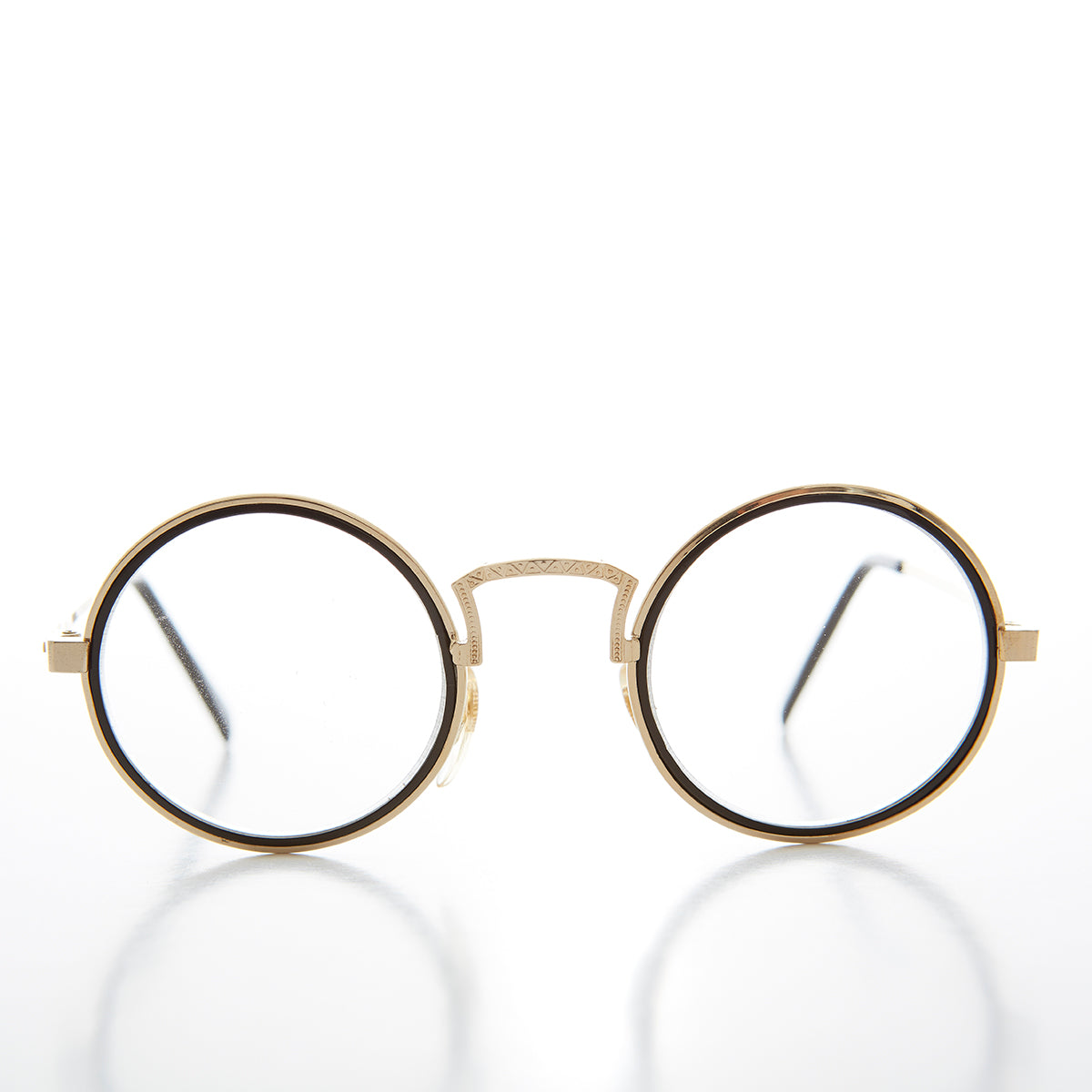 Vintage Round Clear Lens Pretend Eye Glasses