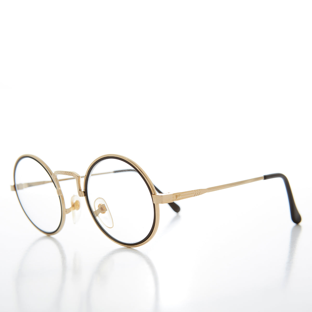 Vintage Round Clear Lens Pretend Eye Glasses