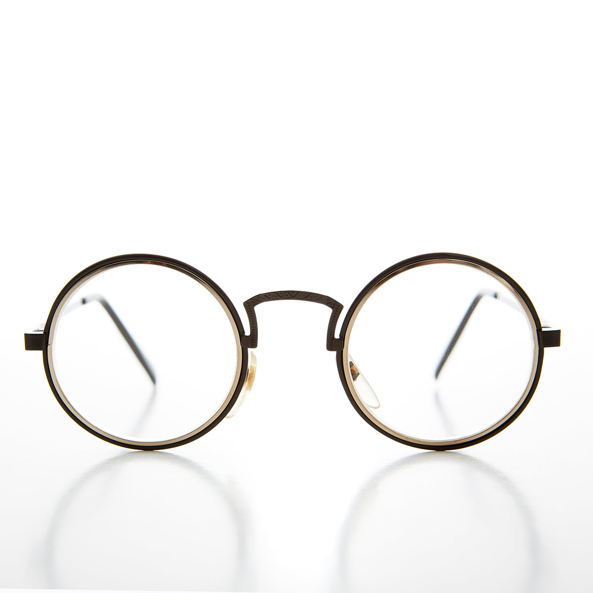 Vintage Round Clear Lens Pretend Eye Glasses