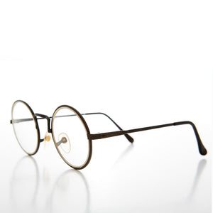 Vintage Round Clear Lens Pretend Eye Glasses