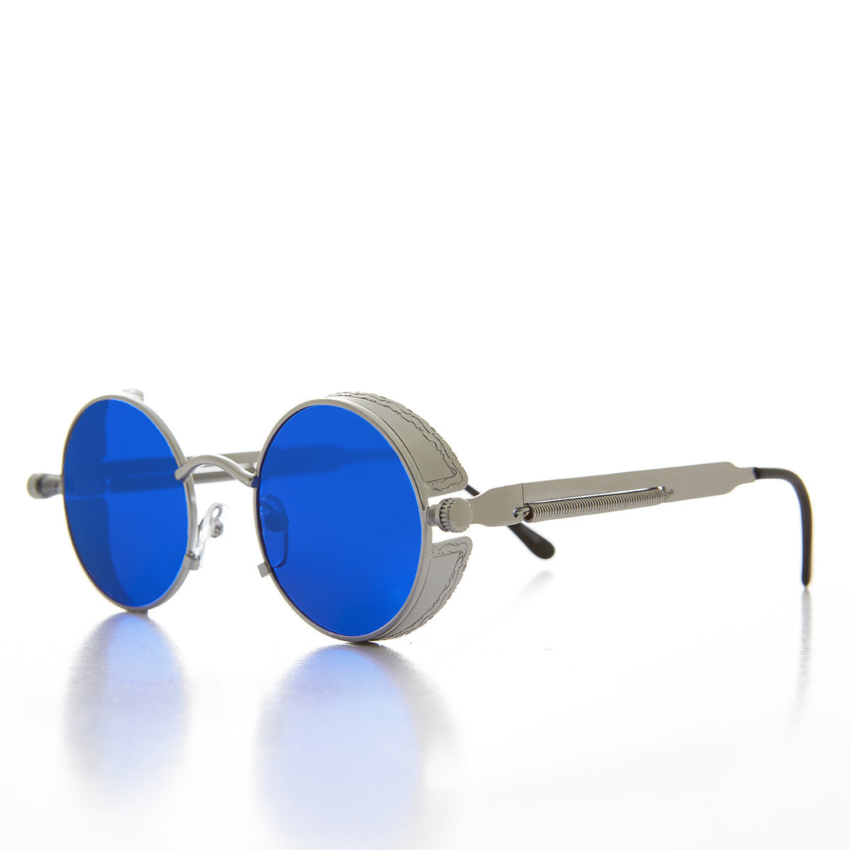 steampunk goggle sunglass with blue tinted lens