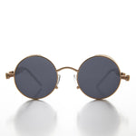 Load image into Gallery viewer, Gold Round Steampunk Goggle Sunglass with Spring Temples - Orwell 1
