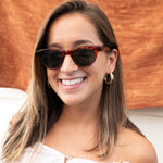 Load image into Gallery viewer, Small Round Horn Rim Preppy Vintage Sunglass 
