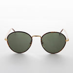 Load image into Gallery viewer, round polo style vintage sunglass with tube temples
