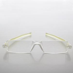 yellow folding reading glasses