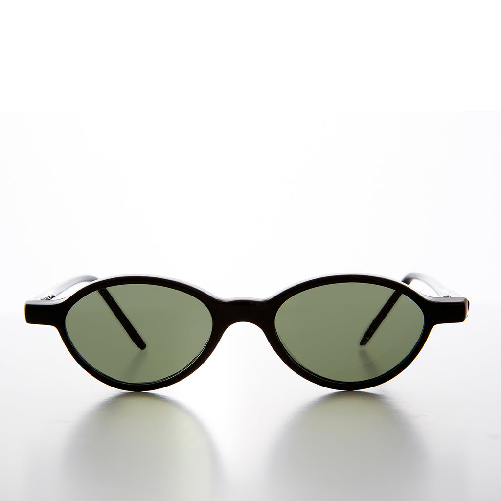 Small Oval Slim Edgy Hipster Vintage 1990s Sunglass