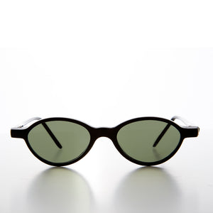 Small Oval Slim Edgy Hipster Vintage 1990s Sunglass