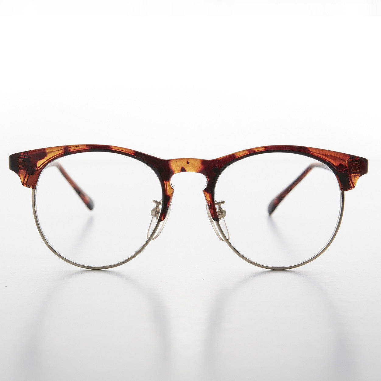 tortoiseshell horn rim clear lens vintage glasses