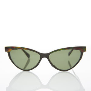 cat eye sunglass with raised browline