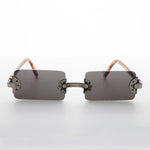 Load image into Gallery viewer, 90&#39;s rimless square goth vintage sunglass
