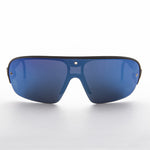 Load image into Gallery viewer, 80&#39;s neon sporty shield warp vintage sunglass with mirror lens
