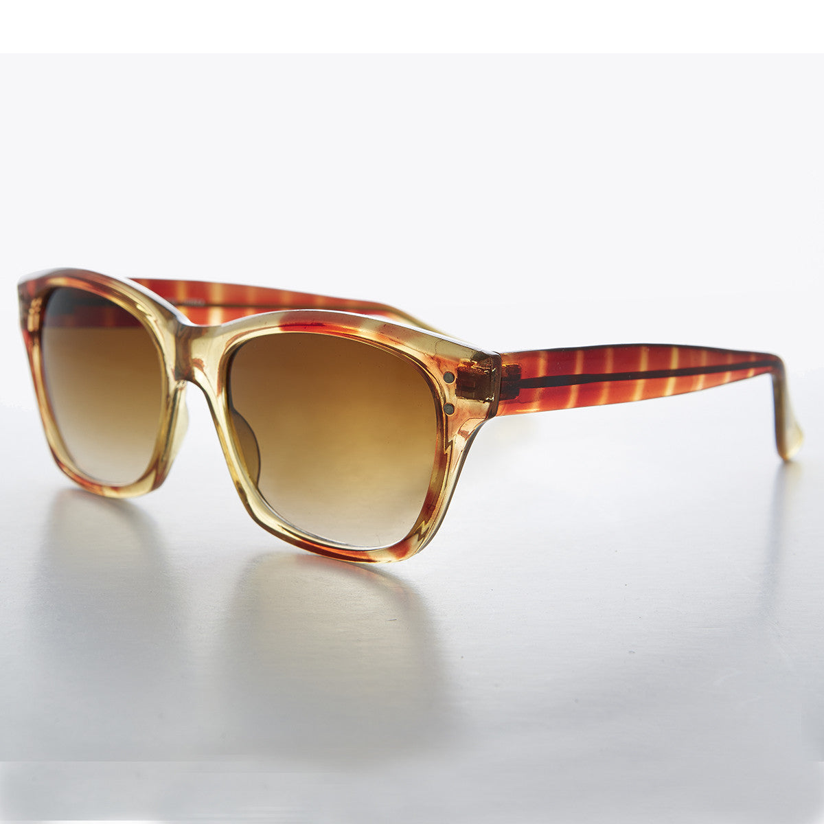 Gold Tortoiseshell Classic Square Vintage Sunglass - Rex – Sunglass Museum