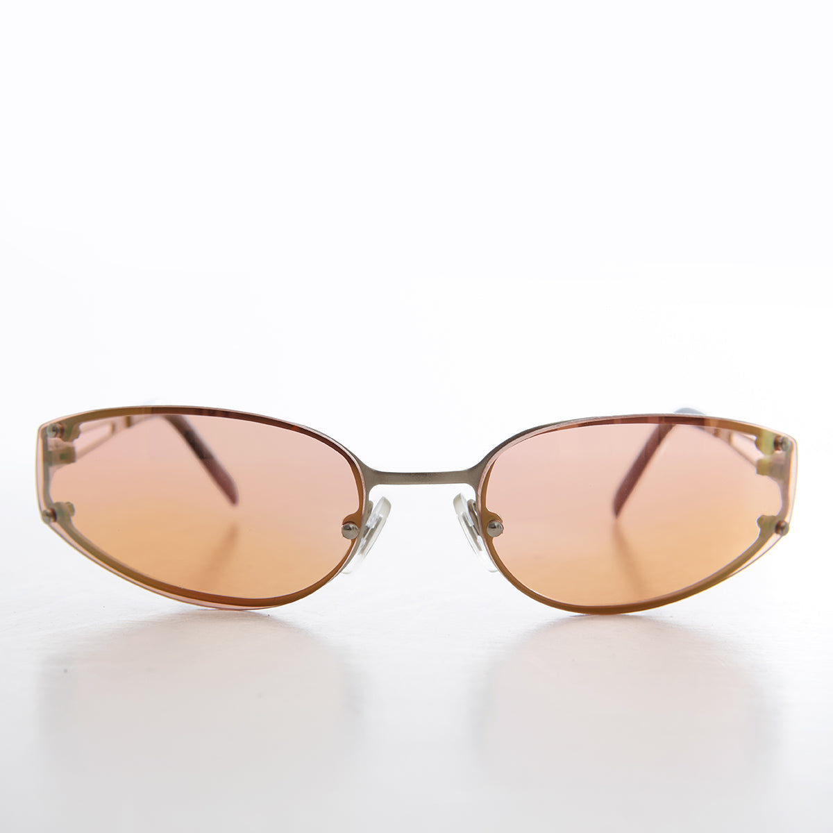oval pink lens y2k wrap around sunglasses