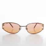Load image into Gallery viewer, oval pink lens y2k wrap around sunglasses

