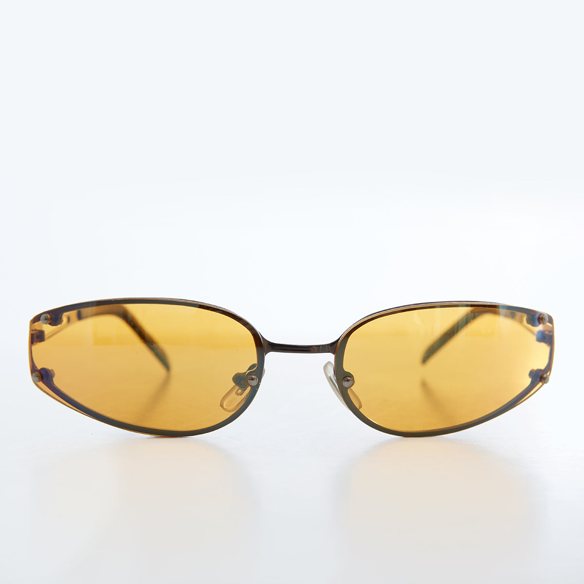 oval orange lens y2k wrap around sunglasses