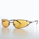 Load image into Gallery viewer, oval orange lens y2k wrap around sunglasses
