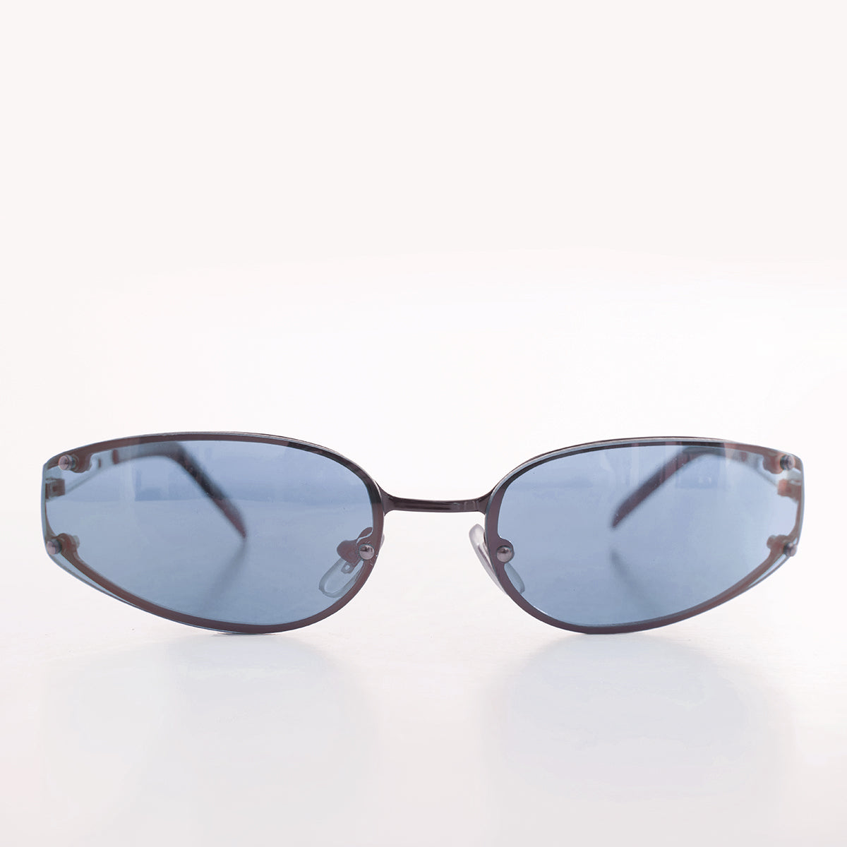 oval blue lens y2k wrap around sunglasses