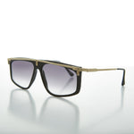 Load image into Gallery viewer, 80s Hip Hop Flat Top Gold Accent Rapper Vintage Sunglass - Rome
