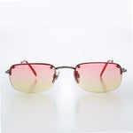 Load image into Gallery viewer, Rimless 90s Rectangle Sunglass with Two Color Lens
