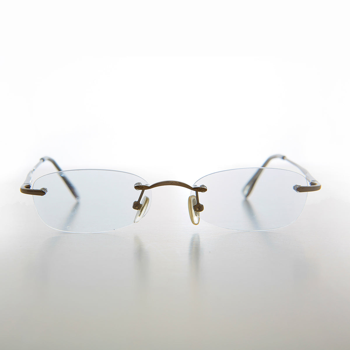 Rimless Tinted Rectangular Lens Reading Glasses