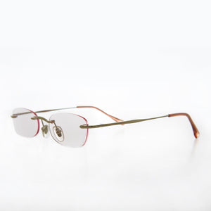 Rimless Tinted Rectangular Lens Reading Glasses 