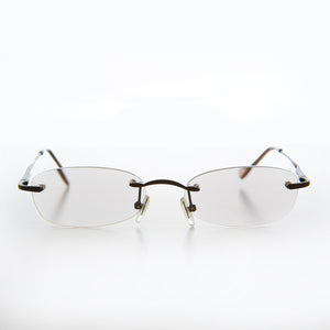 Rimless Tinted Rectangular Lens Reading Glasses 
