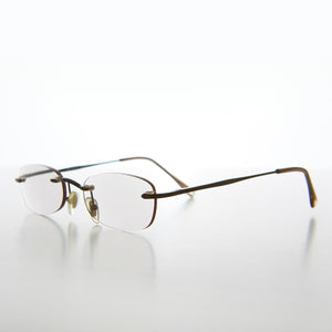 Rimless Tinted Rectangular Lens Reading Glasses 