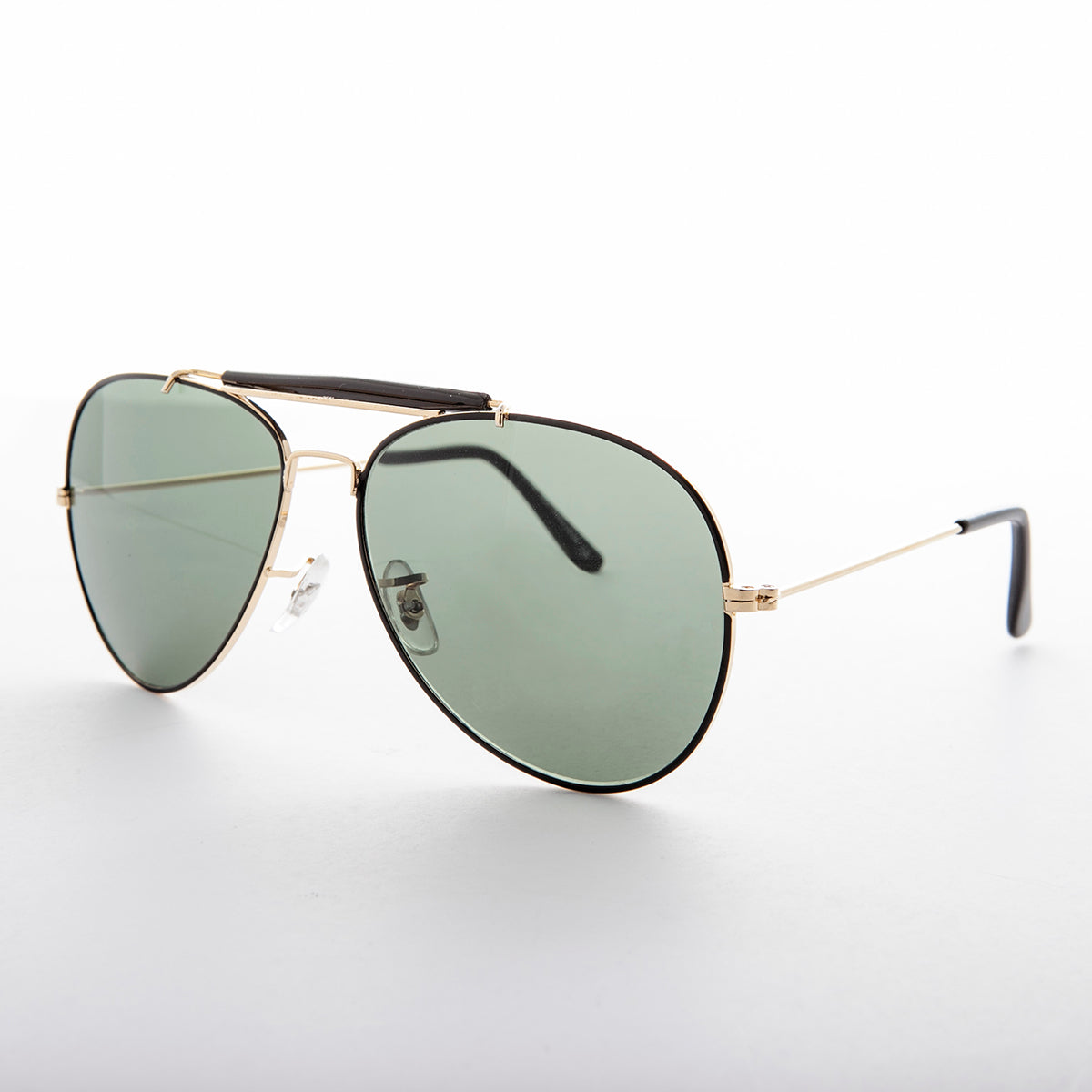 Dweebzilla Star Brow Bar Semi Rimless Luxury Pilot Aviator Sunglasses