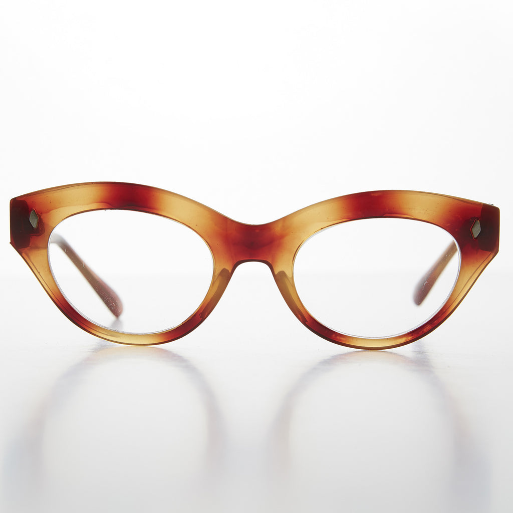 tortoiseshell cat eye clear lens vintage glasses