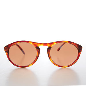 Round Sporty Vintage Sunglass With Copper Lens