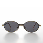 Load image into Gallery viewer, Oval 90s Vintage Sunglass with Metal Rope Design - Snuff
