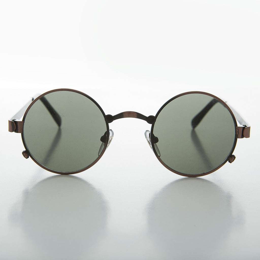 round metal steampunk john lennon vintage sunglasses