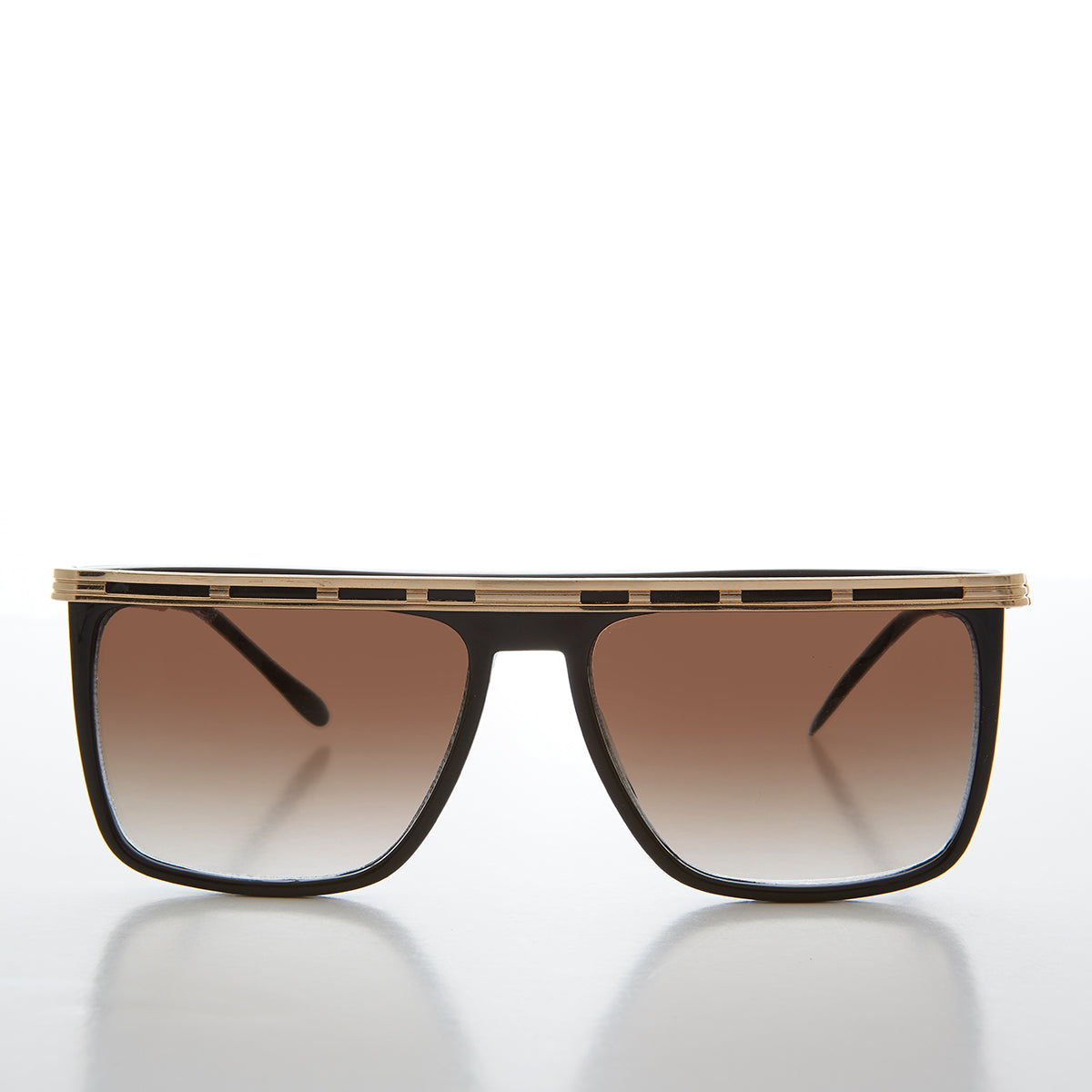 Gold Flat Top Hip Hop 80s Sunglass Stomp Sunglass Museum