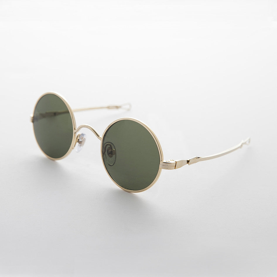 Round Steampunk Vintage Sunglass with Adjustable Temples