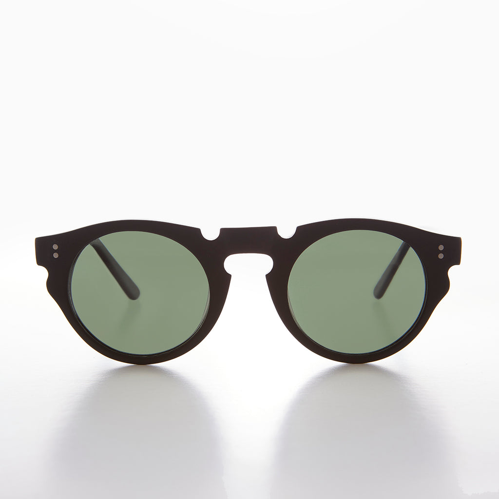 round cut-out design retro sunglass