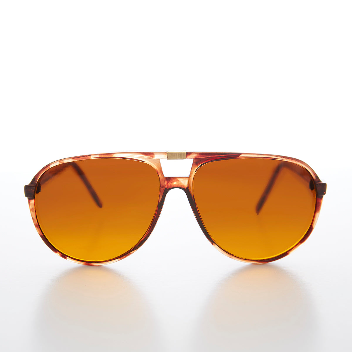 Unisex Aviator 80s Sunglass with Amber Blue Blocker Lens